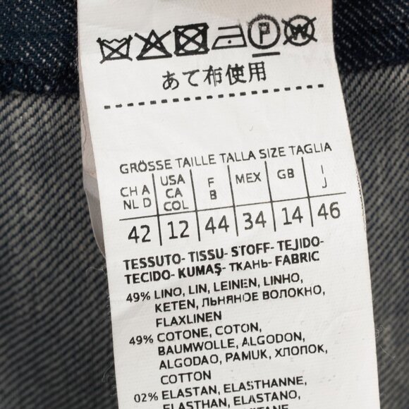 Max Mara Studio Blue Linen & Cotton Denim Belted Pleated Midi Skirt - Picture 8 of 10